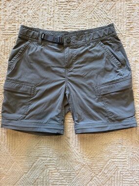 REI Co-op Women’s Relaxed Hiking Cargo Shorts Gray Size 2 Petite Nylon Stretch